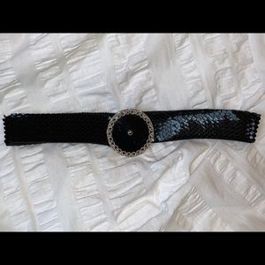 Vintage Black fish scale stretchy belt - 2 available!!
